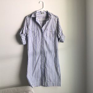 EUC JCrew Shirtdress Blue, White and Yellow Stripe